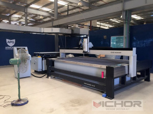 VICHOR Waterjet at ARMORED PROTECTION GLASS FACTORY